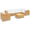 vidaXL Juego muebles de jard&iacute;n 7 piezas y cojines madera maciza teca