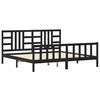 vidaXL Estructura de cama con cabecero madera maciza negro 200x200 cm