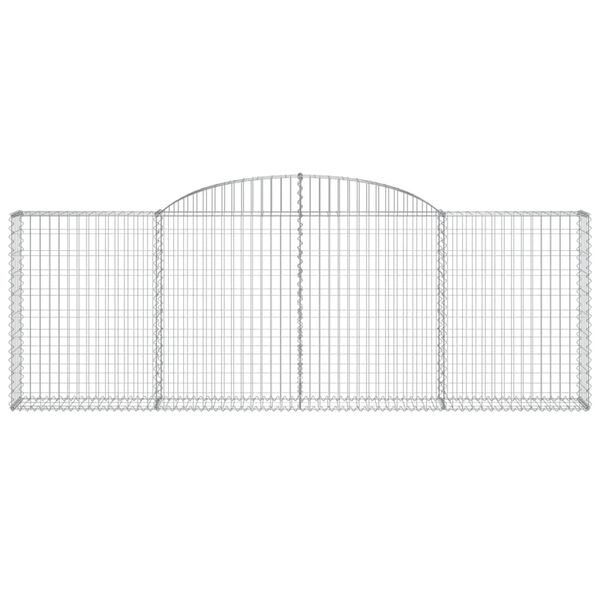 vidaXL Cestas de gaviones 12 uds forma arco hierro 300x30x100/120 cm