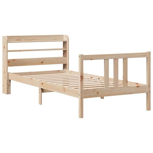 vidaXL Estructura de cama con cabecero madera maciza pino 90x190 cm