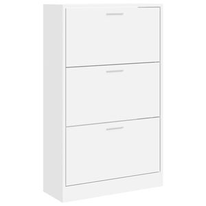 vidaXL Zapatero madera contrachapada blanco 63x24x103 cm