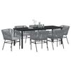 vidaXL Conjunto de Comedor de Jard&iacute;n con coj&iacute;n 7 pcs Gris