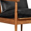 vidaXL Sill&oacute;n madera maciza acacia y cuero aut&eacute;ntico negro