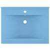 vidaXL Lavabo de lujo con grifo cerámica 60x46 cm azul claro