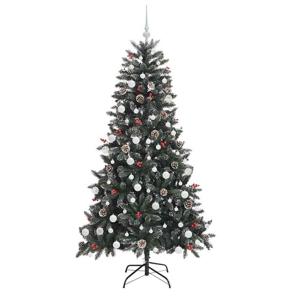 vidaXL Árbol de Navidad artificial Verde 180 cm PVC, Plástico y Acero