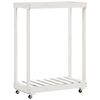vidaXL Le&ntilde;ero con ruedas madera maciza de pino blanco 76,5x40x108 cm