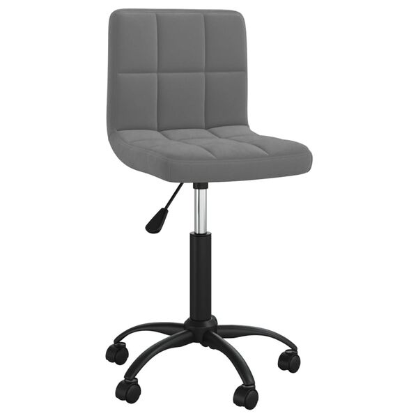 vidaXL Silla de comedor giratoria de terciopelo gris oscuro