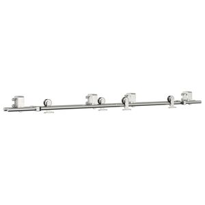 vidaXL Kit de herrajes para puerta corredera 183 cm acero plateado
