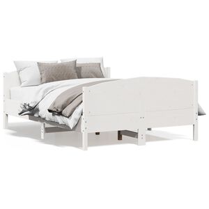 vidaXL Estructura de cama sin colch&oacute;n madera de pino blanca 140x190 cm