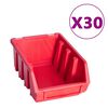 vidaXL Kit de cajas de almacenaje 136 pzas paneles de pared rojo/negro