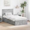 vidaXL Estructura de cama con cabecera Gris Concreto 90 x 190 cm