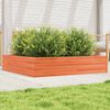 vidaXL Jardinera de madera maciza de pino marr&oacute;n cera 110x110x23 cm