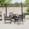 vidaXL Conjunto de Comedor de Jard&iacute;n 5 pcs Negro Polirat&aacute;n