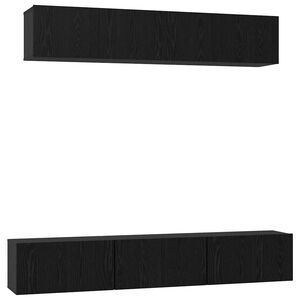vidaXL Conjunto de mueble de TV 6 pcs Roble negro 100 x 30 x 30 cm
