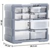 vidaXL Organizadores multicajones con 12 cajones 2 uds 26,5x16x26 cm
