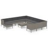 vidaXL Set de muebles de jard&iacute;n 13 pzas y cojines rat&aacute;n sint&eacute;tico gris