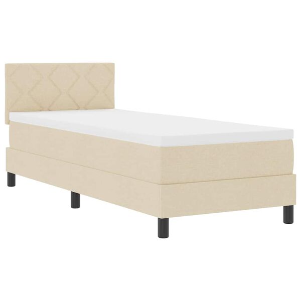 vidaXL Cama tipo Box Spring con colch&oacute;n Crema 80 x 200 cm tela