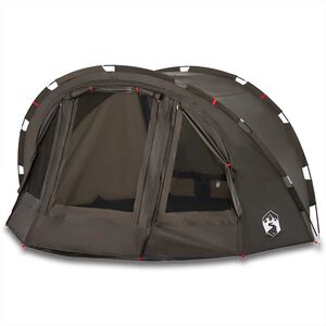 vidaXL Tienda de pesca para 2 personas impermeable marr&oacute;n