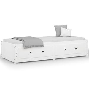 vidaXL Sof&aacute; cama de madera maciza de pino blanco 90x190 cm
