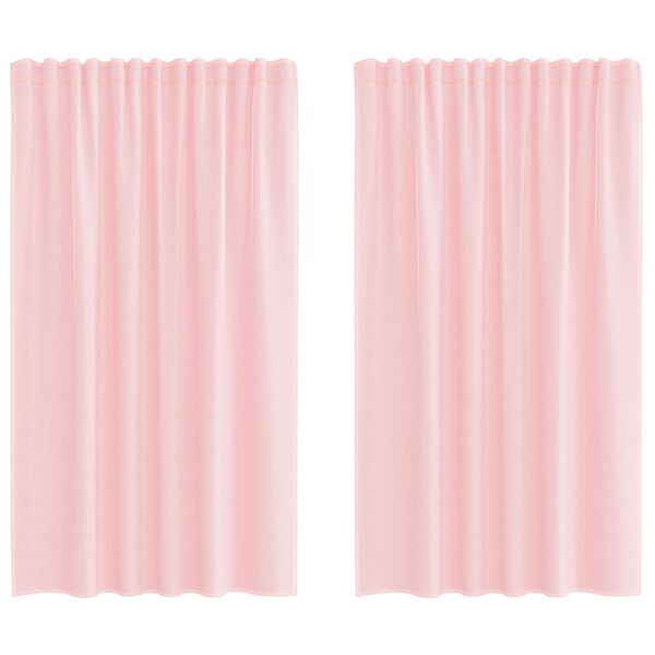 vidaXL Cortinas de gasa con bolsillos para varillas 2 uds. rosa claro