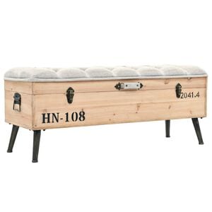 vidaXL Banco de almacenamiento 110 cm de madera maciza de abeto