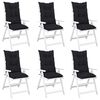 vidaXL Cojines silla respaldo alto 6 uds a cuadros negro 120x50x7 cm