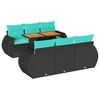 vidaXL Set de sof&aacute;s de jard&iacute;n 7 pzas con cojines rat&aacute;n sint&eacute;tico negro