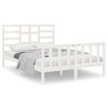 vidaXL Estructura de cama sin colch&oacute;n madera maciza blanco 120x190 cm