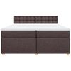 vidaXL Cama box spring con colch&oacute;n tela marr&oacute;n oscuro 200x200 cm