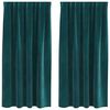 vidaXL Cortinas opacas 2 pcs Verde oscuro 140 x 175 cm Terciopelo