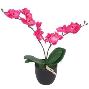 vidaXL Planta artificial orqu&iacute;dea con macetero 30 cm roja