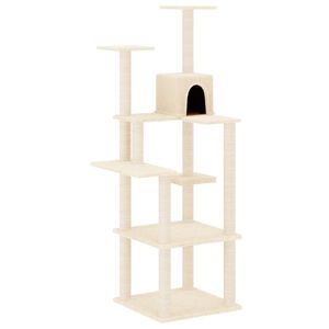 vidaXL Rascador para gatos con postes de sisal crema 153 cm