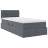 vidaXL Cama con almacenamiento Gris oscuro 90 x 200 cm Terciopelo