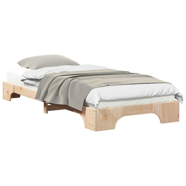 vidaXL Estructura de cama Marr&oacute;n 100 x 220 cm Madera de pino macizo