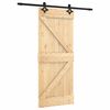vidaXL Puerta Corredera Natural y negro 85 x 210 cm