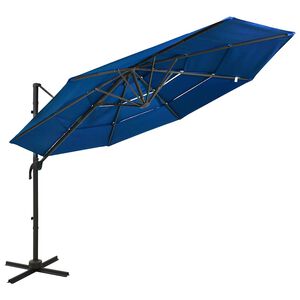vidaXL Sombrilla jard&iacute;n de 4 niveles palo aluminio azul celeste 3x3 cm