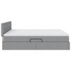 vidaXL Cama con tira de luces LED Gris Claro 200 x 200 cm tela