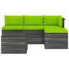 vidaXL Muebles de jard&iacute;n de palets 5 piezas cojines madera maciza pino