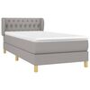 vidaXL Cama box spring con colch&oacute;n tela gris claro 90x200 cm