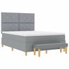 vidaXL Cama tipo Box Spring con colch&oacute;n Gris claro 160 x 200 cm tela
