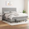 vidaXL Cama box spring con colch&oacute;n tela gris claro 180x200 cm