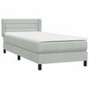 vidaXL Cama box spring con colch&oacute;n terciopelo gris claro 80x210 cm