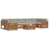 vidaXL Conjunto de sof&aacute;s de exterior 8 pcs Gris Natural y Claro