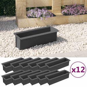 vidaXL Jardineras para europal&eacute;s 12 uds PP gris 36x13,5x9,5 cm
