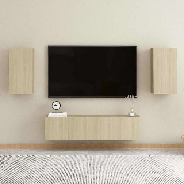 vidaXL Mueble de TV madera contrachapada color roble 30,5x30x60 cm