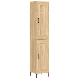 vidaXL Aparador de madera contrachapada roble Sonoma 34,5x34x180 cm