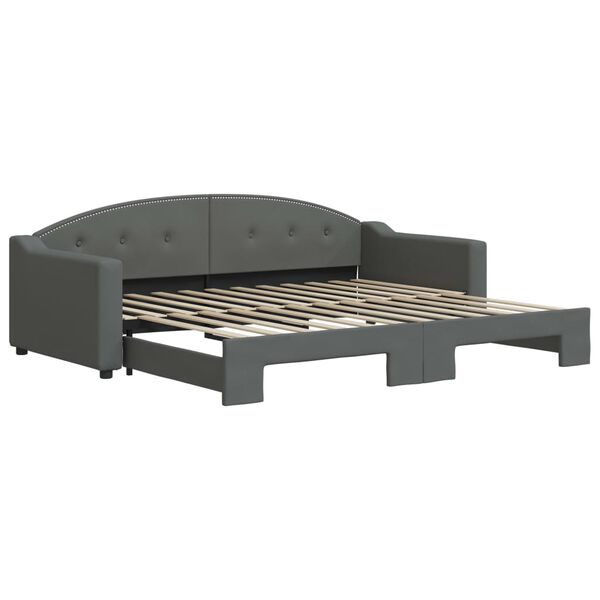 vidaXL Sof&aacute; cama nido tela gris oscuro 90x200 cm