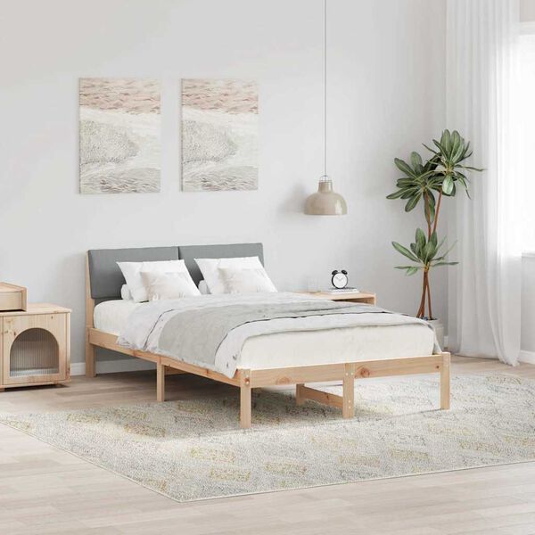 vidaXL Estructura de cama Marr&oacute;n y gris claro 120 x 190 cm