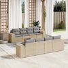 vidaXL Set de sof&aacute;s de jard&iacute;n 9 pzas con cojines rat&aacute;n sint&eacute;tico beige
