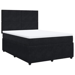 vidaXL Cama box spring con colch&oacute;n terciopelo negro 140x200 cm